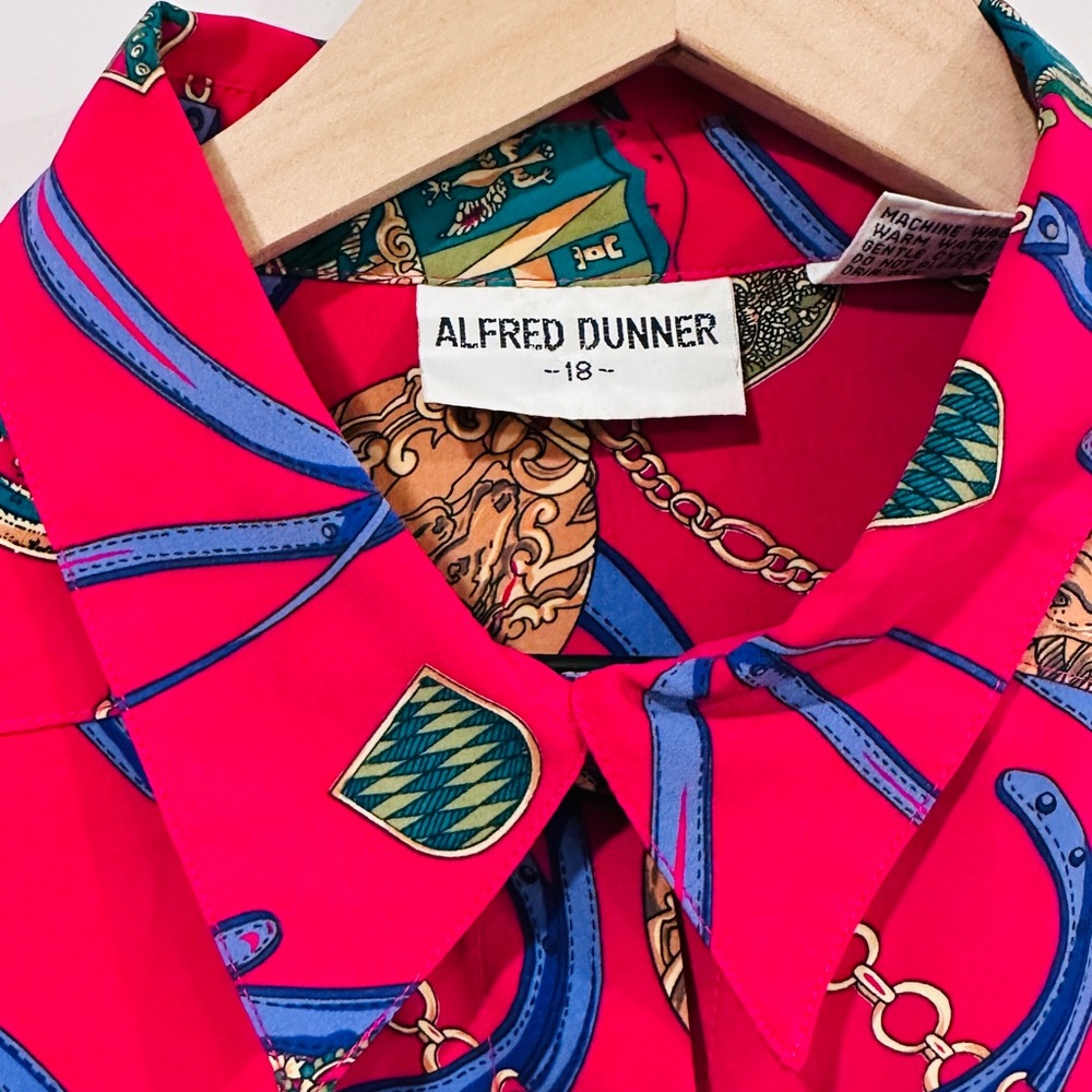 Vintage Alfred Dunner Equestrian Print Blouse - Picture 5 of 7
